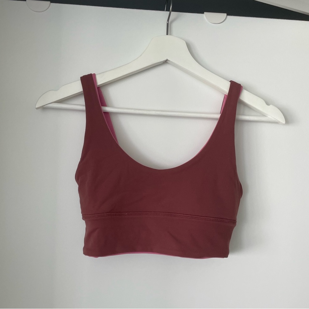 Lululemon Align Reversible Bra A/B Cup smokey red/pink blossom